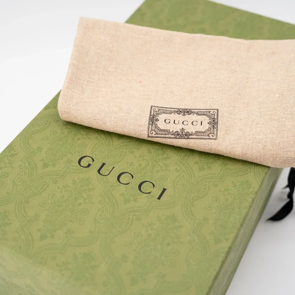 Size G 13 US 13.5 Gucci 100 Rhyton Sneaker Beige Monogram Macro GG Canvas - Picture 10 of 13